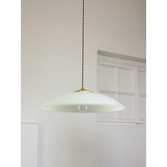 Image 1 of Vintage glass and brass pendant lamp, Italy