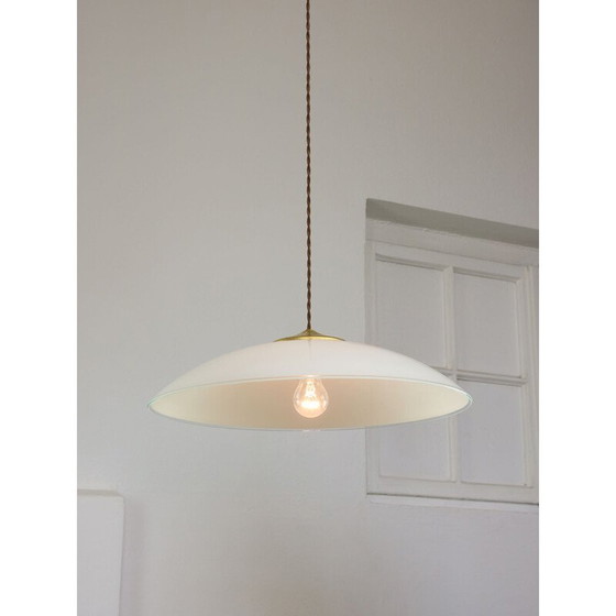 Image 1 of Vintage glass and brass pendant lamp, Italy