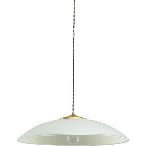 Image 1 of Vintage glass and brass pendant lamp, Italy