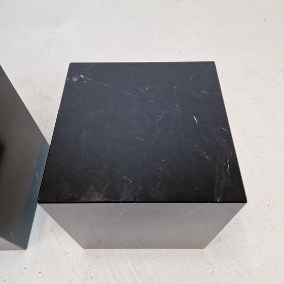 Image 1 of Vintage side table in black marble, Italy 1980s