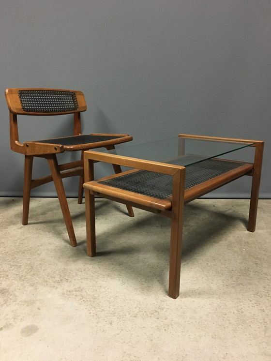 Image 1 of Roger Landault Chair And Coffee Table Set From The 1950’S.