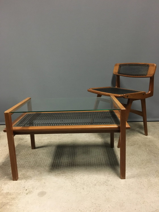 Image 1 of Roger Landault Chair And Coffee Table Set From The 1950’S.