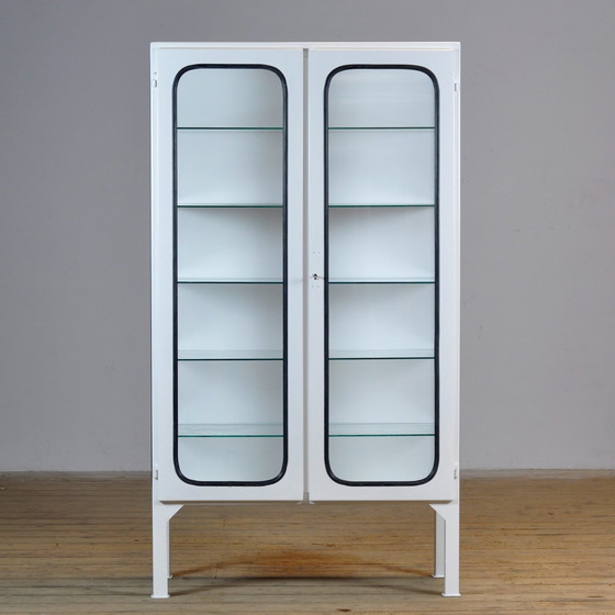 Image 1 of Restored Vintage Iron And Glass Medical Cabinet, 1970’S
