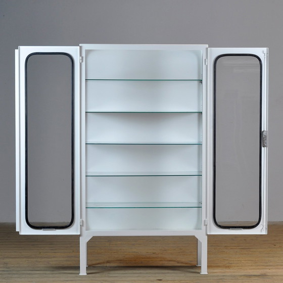 Image 1 of Restored Vintage Iron And Glass Medical Cabinet, 1970’S