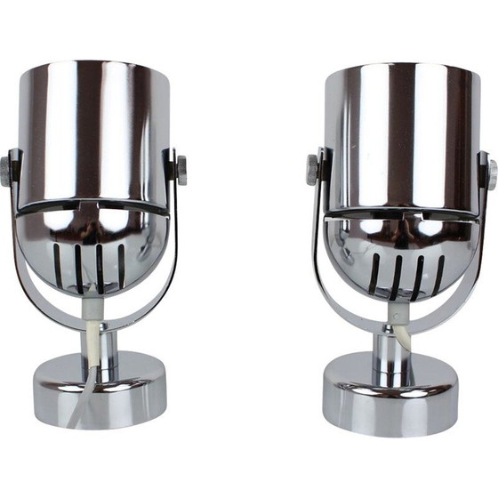 Image 1 of Pair of vintage metal sconces by Stanislav Indra, Czechoslovakia 1970