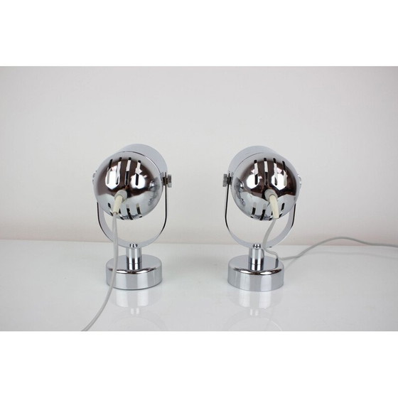 Image 1 of Pair of vintage metal sconces by Stanislav Indra, Czechoslovakia 1970