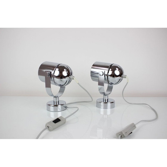 Image 1 of Pair of vintage metal sconces by Stanislav Indra, Czechoslovakia 1970