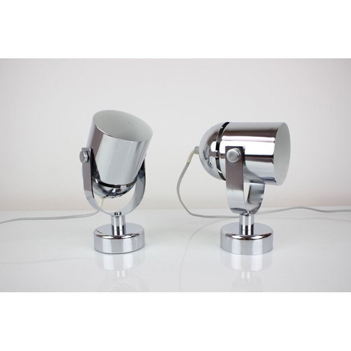 Pair of vintage metal sconces by Stanislav Indra, Czechoslovakia 1970