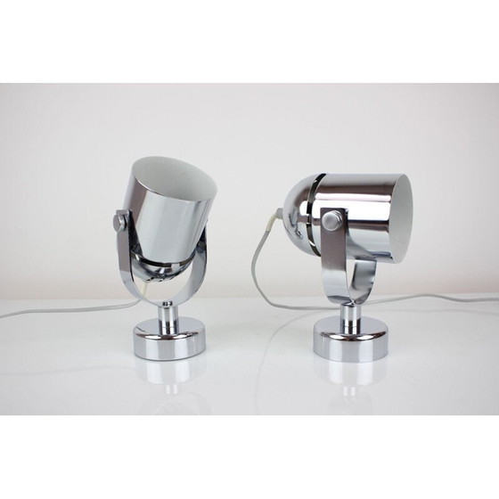 Image 1 of Pair of vintage metal sconces by Stanislav Indra, Czechoslovakia 1970