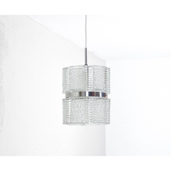 Image 1 of Mid century textured crystal chandelier by Kaiser Leuchten, Germany 1960