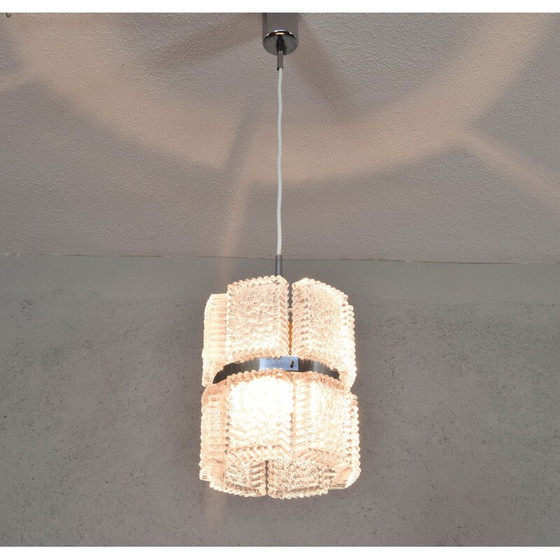 Image 1 of Mid century textured crystal chandelier by Kaiser Leuchten, Germany 1960