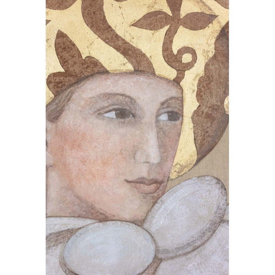 Image 1 of Cuadro antiguo que representa un rostro, Francia