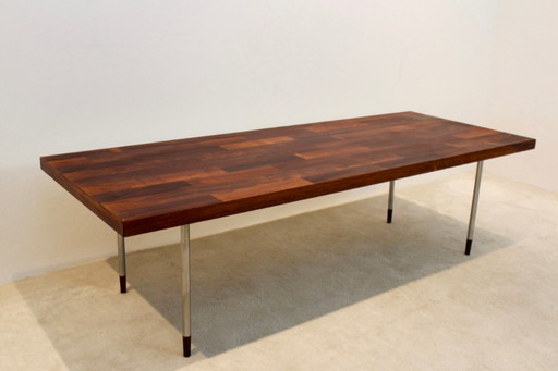 Teak and Stainless Steel Coffee Table for Fristho by Rudolf Bernd Glatzel