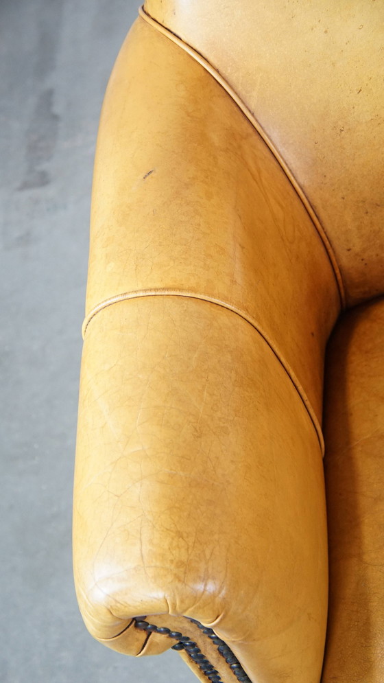 Image 1 of Beef Leather Armchair + Hocker