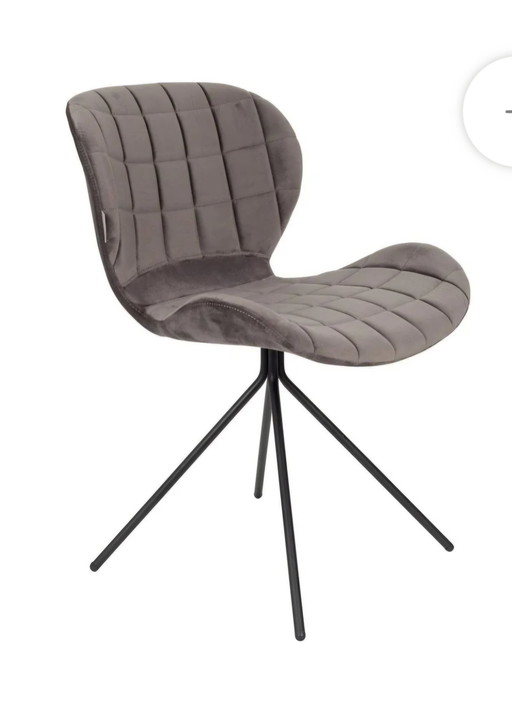 2X Velvet Gray Omg Chair Zuiver