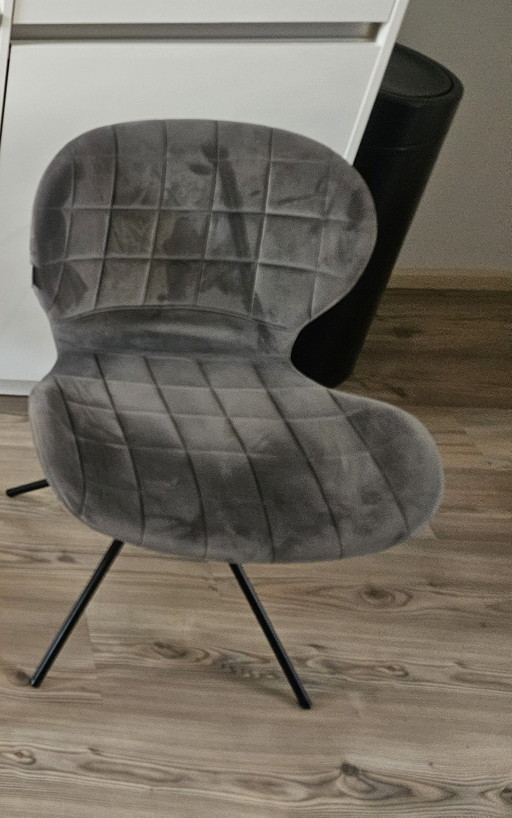 2X Velvet Gray Omg Chair Zuiver