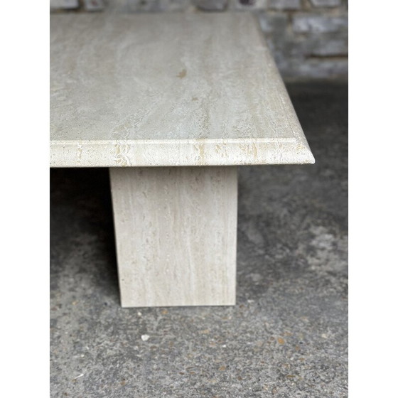 Image 1 of Vintage square travertine coffee table, 1980