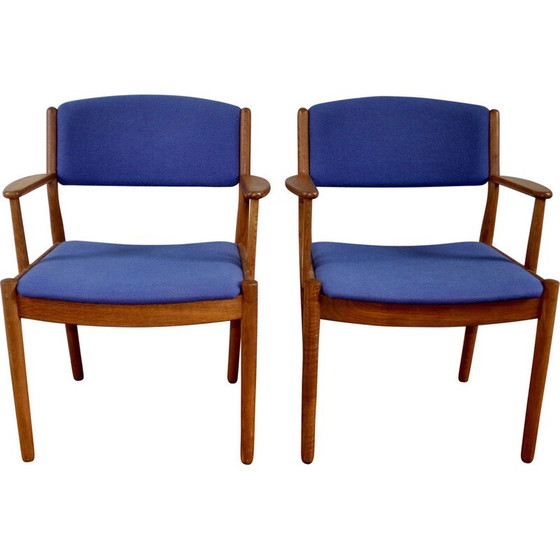 Image 1 of Pair of vintage model J72 armchairs in oak by Poul Volther, 1960