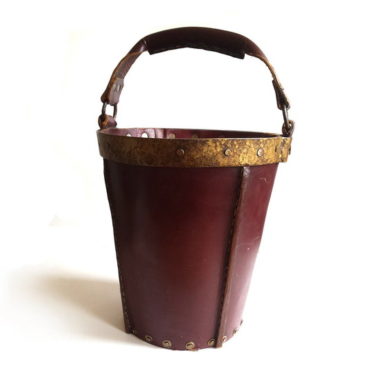 Image 1 of Mid-Century Spanish Leather Bucket