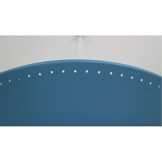 Image 1 of Vintage dutch industrial ceiling lamp for Philips in blue metal 1950s