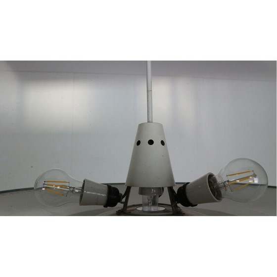 Image 1 of Vintage dutch industrial ceiling lamp for Philips in blue metal 1950s