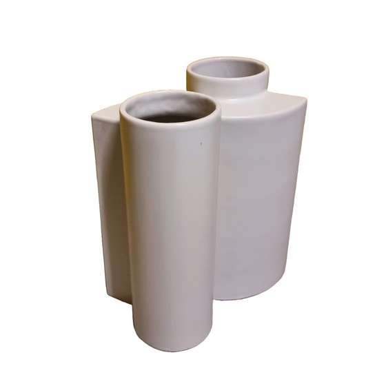 Image 1 of White Design Vase From Jan Van Der Vaart Mid 20th Century