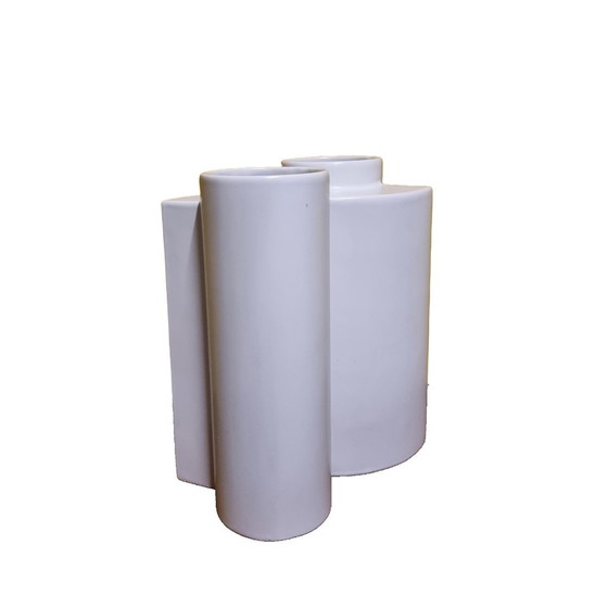 Image 1 of White Design Vase From Jan Van Der Vaart Mid 20th Century