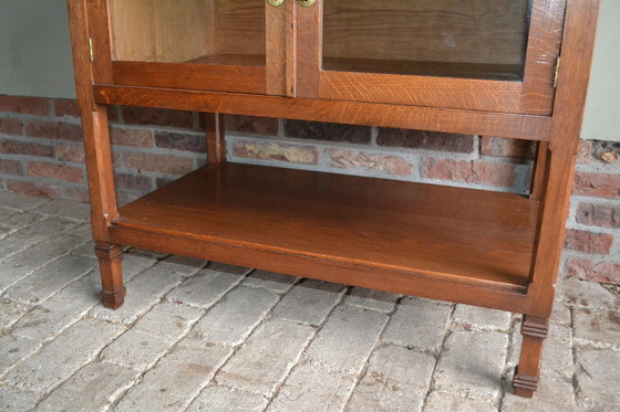 Image 1 of Antique Oak Wooden Art Deco Tea Cabinet.