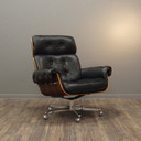 Stoll Giroflex Fauteuil vintage cuir palissandre