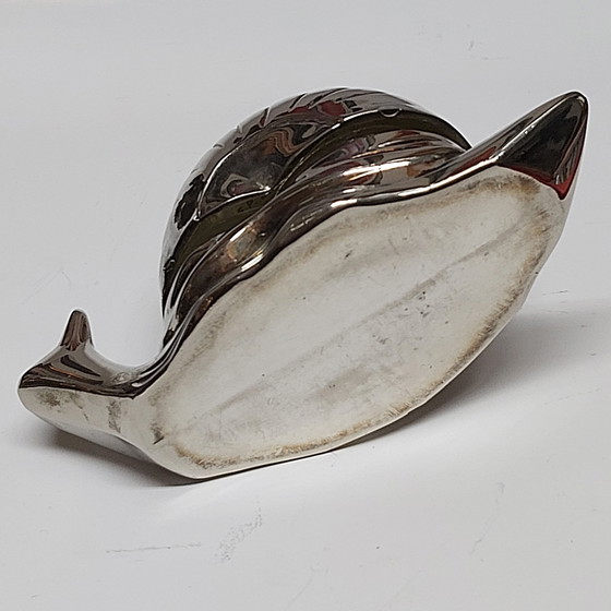 Image 1 of Beautiful Snail, Silver Plated Salt Cellar With Silver 925 Miniature Spoon.