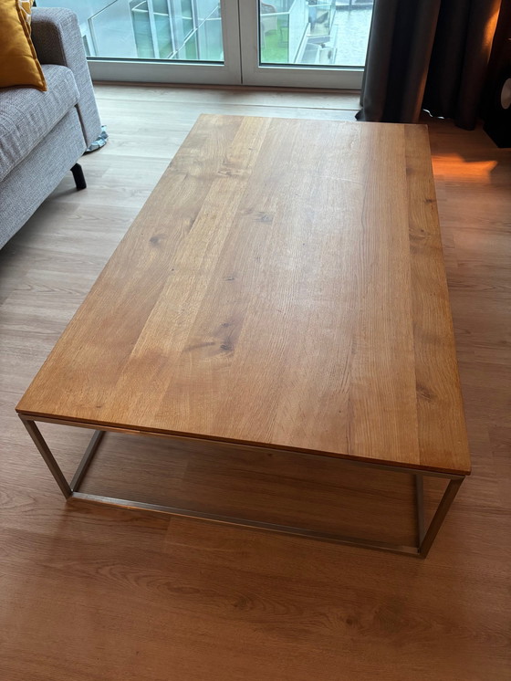 Image 1 of Ethnicraft Thin Oak Coffee Table | 120 X 70 X 30 Cm