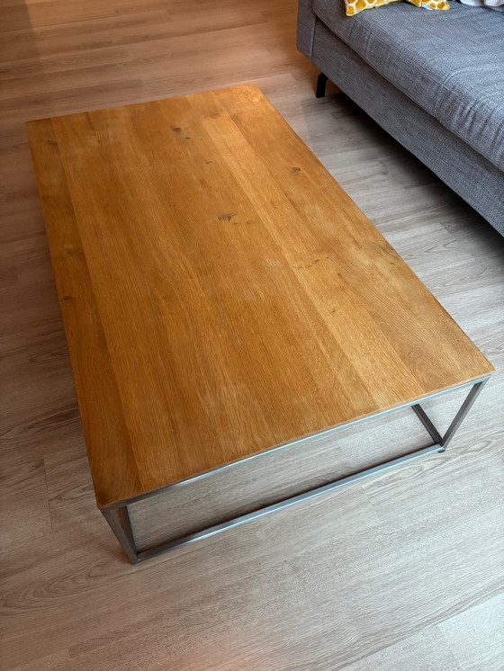 Image 1 of Ethnicraft Thin Oak Coffee Table | 120 X 70 X 30 Cm