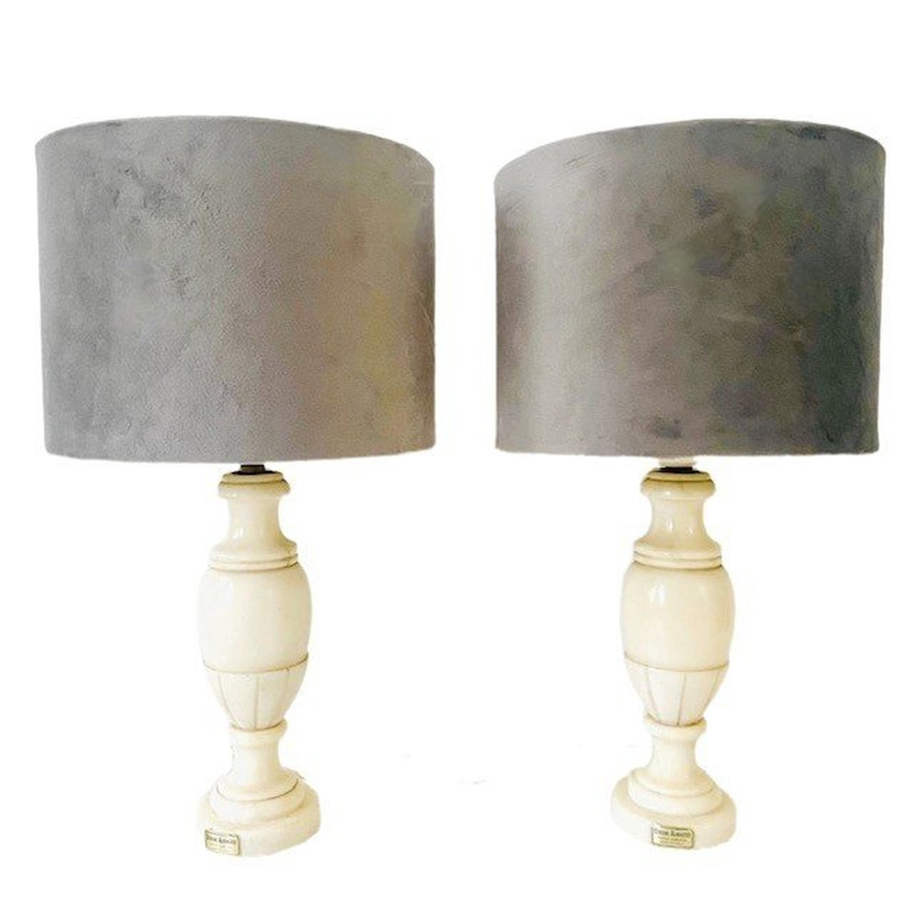 Vintage set of Italian alabaster marble lamps 110.20 Whoppah
