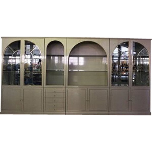 Vintage lacquered wood and glass display cabinet by Mario Sabot, 1970