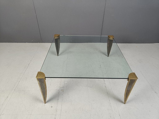 Bronze And Glass Coffee Table, 1970S