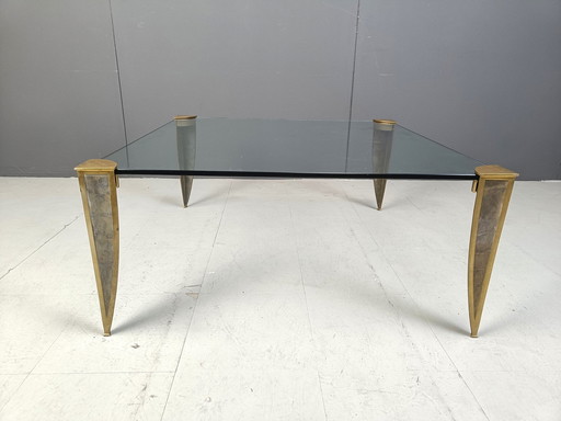 Bronze And Glass Coffee Table, 1970S