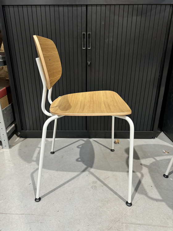 Image 1 of Sample Wooden Chair - Without Armrests - Natural Wood With Beige Legs