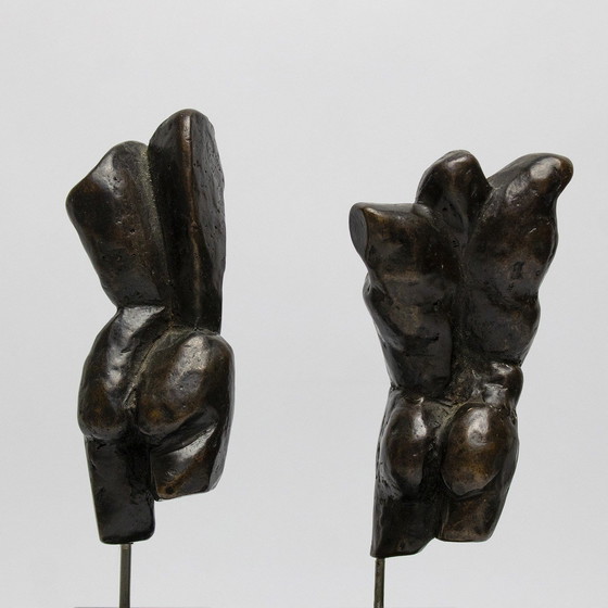 Image 1 of Fritz Van Eeden Set Of Two Torso,S Boy And Girl In Bronze