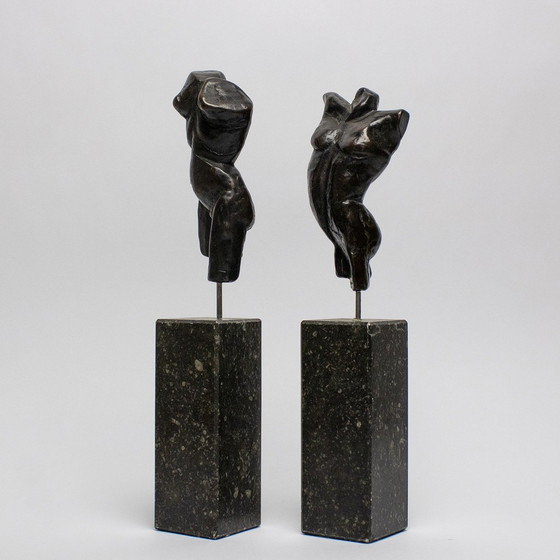 Image 1 of Fritz Van Eeden Set Of Two Torso,S Boy And Girl In Bronze