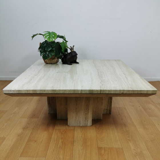 Image 1 of Mid - Century travertine coffee table