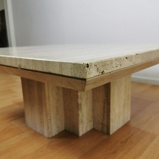 Image 1 of Table basse en travertin Mid Century