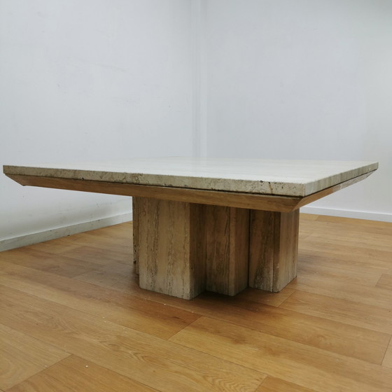 Image 1 of Mid - Century travertine coffee table