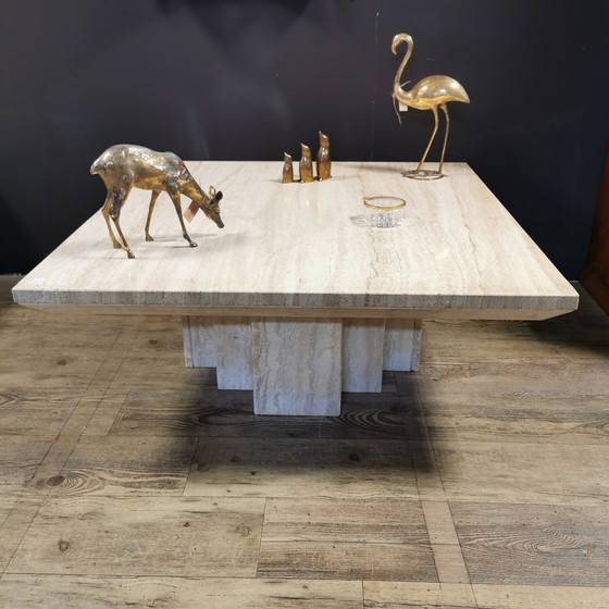 Image 1 of Mid - Century travertine coffee table