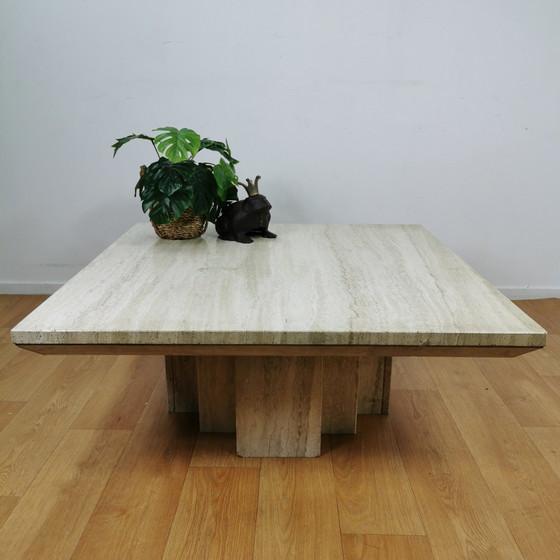 Image 1 of Mid - Century travertine coffee table