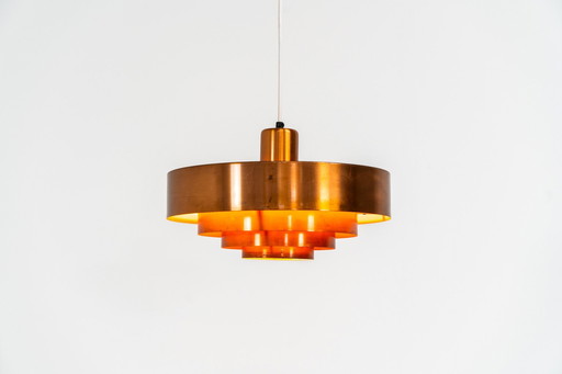 Copper “Roulette” Pendant Light By Jo Hammerborg For Fog & Mørup (Denmark, 1960S).