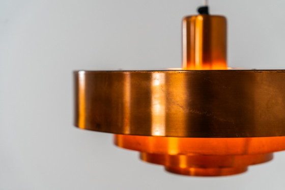 Image 1 of Copper “Roulette” Pendant Light By Jo Hammerborg For Fog & Mørup (Denmark, 1960S).