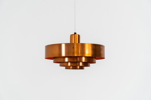 Copper “Roulette” Pendant Light By Jo Hammerborg For Fog & Mørup (Denmark, 1960S).