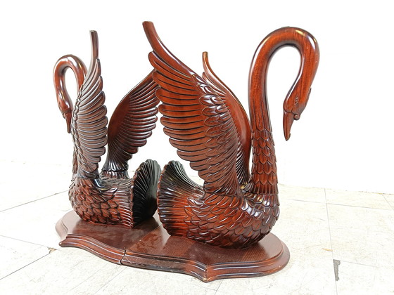 Image 1 of Vintage carved swan dining table