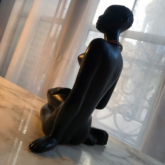 Image 1 of Grande scultura africanista • Ceramica d'epoca • Marc Henri • 1950