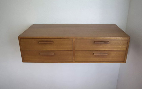 Image 1 of Teak Wall Drawer Module By Kai Kristiansen For Feldballes Møbler, 1960S